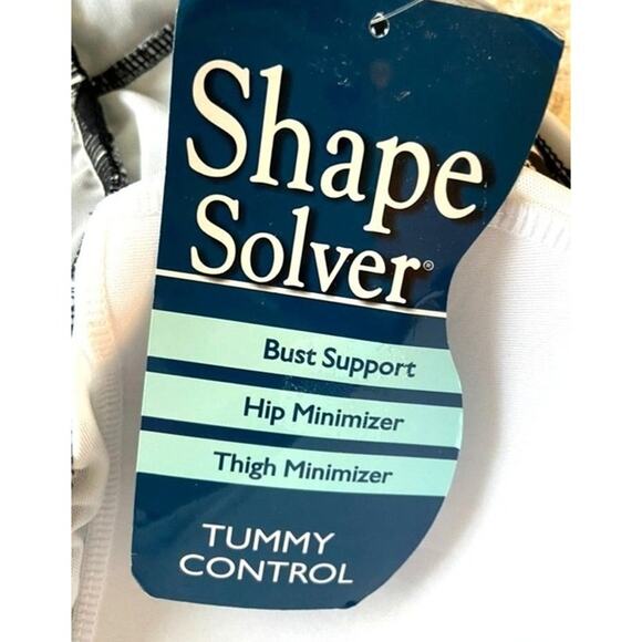 1pc Swimsuit Shape Solver Black/White Womens Plus 24W* - Picture 12 of 12